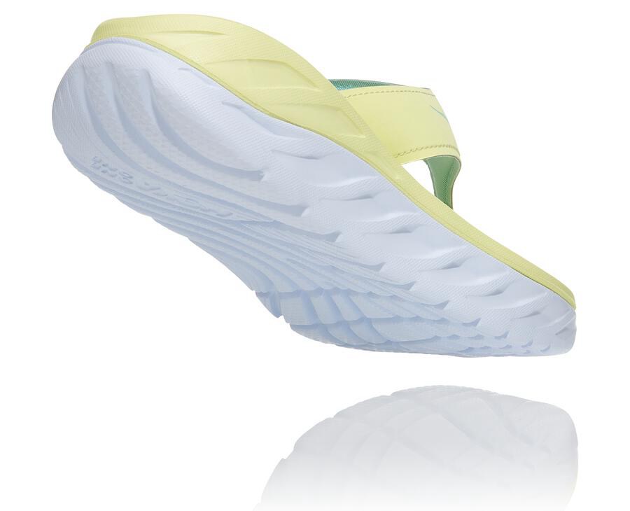 Hoka One One Ora Recovery Flip Sandaler Dam - Gula/Vita - OCNEM-6052